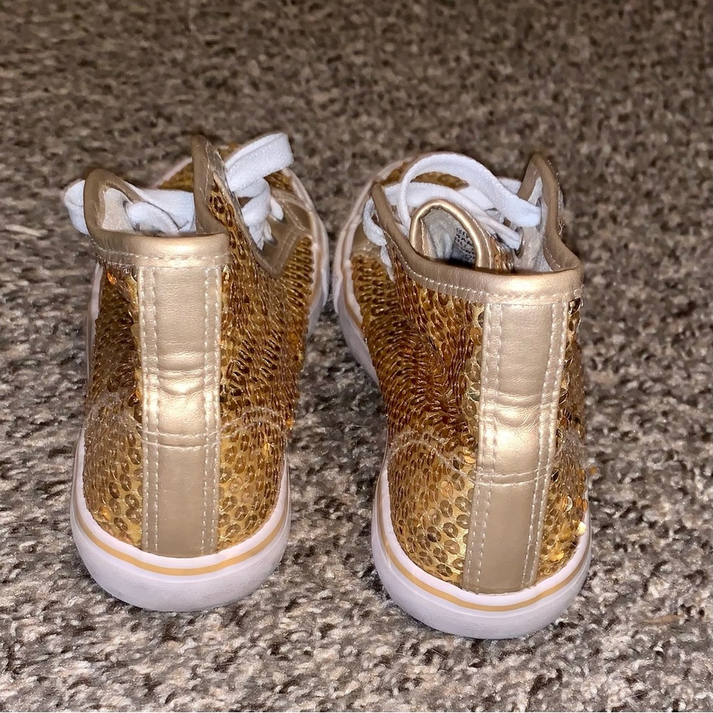 ๐ Gold Sequin High-Top Sneakers ๐ - Picture 3 of 5